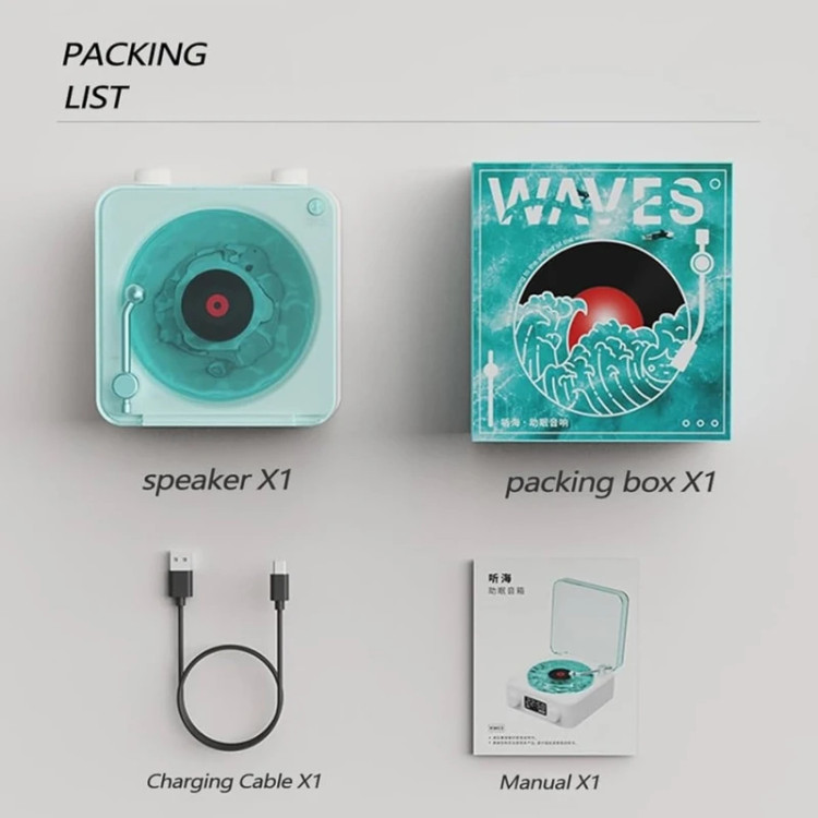 چراغ خواب طرح گرامافون اسپیکر دار مدل waves