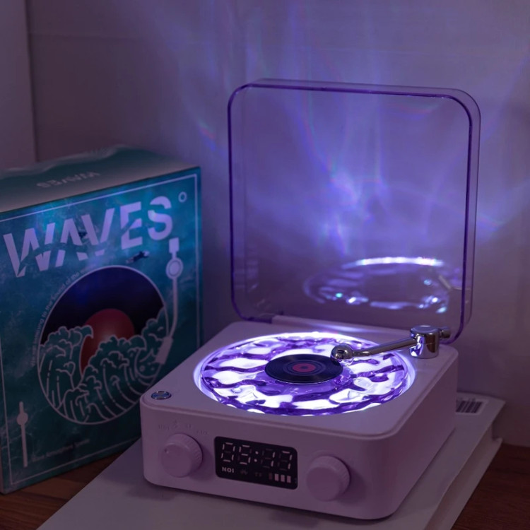 چراغ خواب طرح گرامافون اسپیکر دار مدل waves
