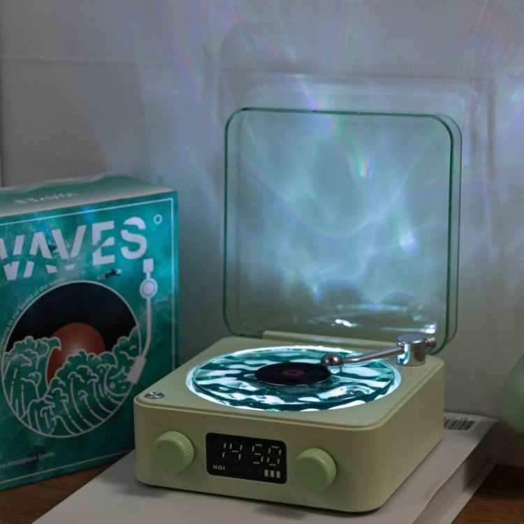 چراغ خواب طرح گرامافون اسپیکر دار مدل waves