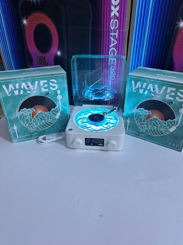 چراغ خواب طرح گرامافون اسپیکر دار مدل waves