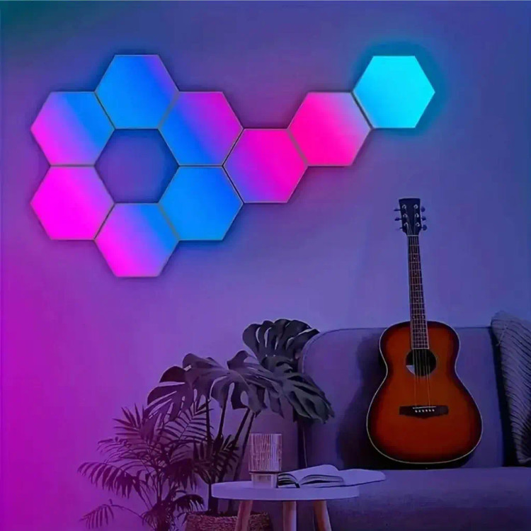 پنل دیواری RGB شش ضلعی مدل Smart Hexagon LED Wall Lights کد۶۳۵