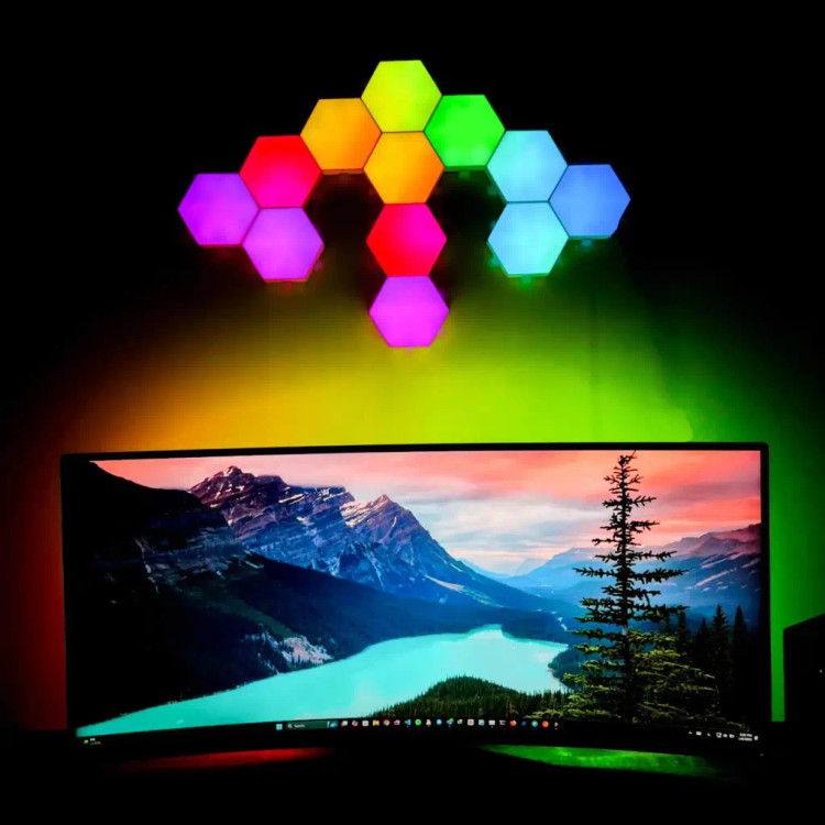 پنل دیواری RGB شش ضلعی مدل Smart Hexagon LED Wall Lights کد۶۳۵