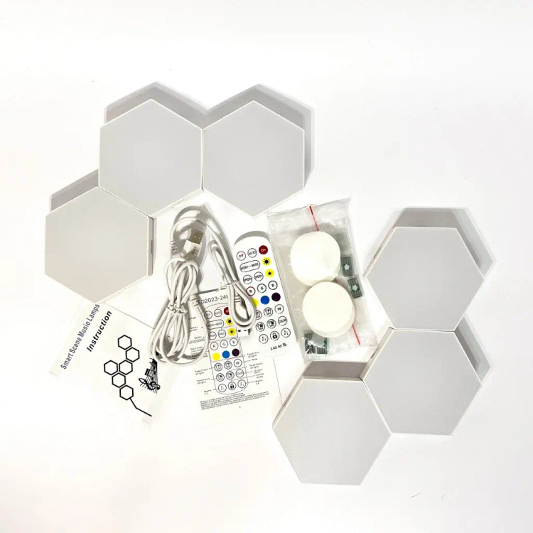 پنل دیواری RGB شش ضلعی مدل Smart Hexagon LED Wall Lights کد۶۳۵