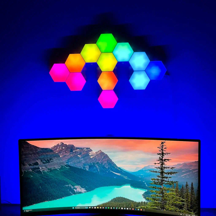پنل دیواری RGB شش ضلعی مدل Smart Hexagon LED Wall Lights کد۶۳۵