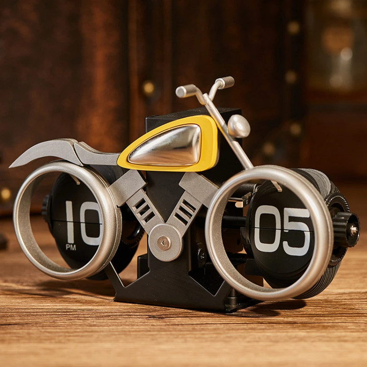 ساعت ورقه ای رومیزی طرح موتور فلیپ کلاک مدل Flip Clock MotorCycle F116