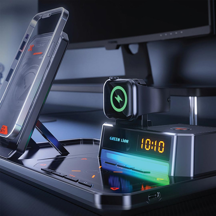 شارژر وایرلس ششکاره گرین لاین مدل Multifunctional Wireless Charger