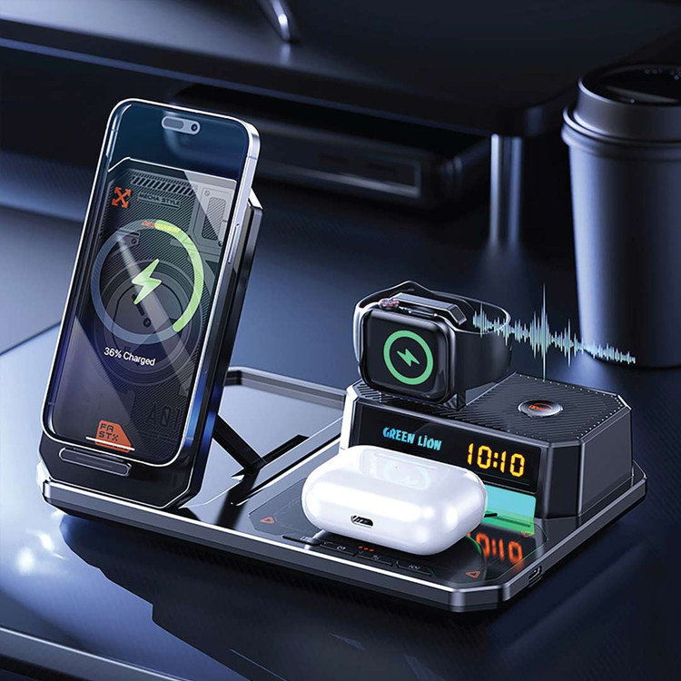 شارژر وایرلس ششکاره گرین لاین مدل Multifunctional Wireless Charger