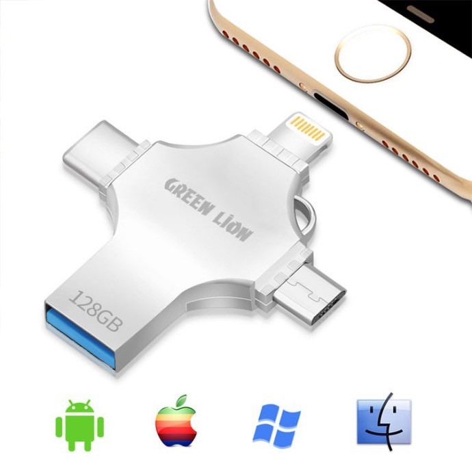 فلش درایو چهار کاره گرین لاین USB FLASH Drive کد 606 ظرفیت128GB