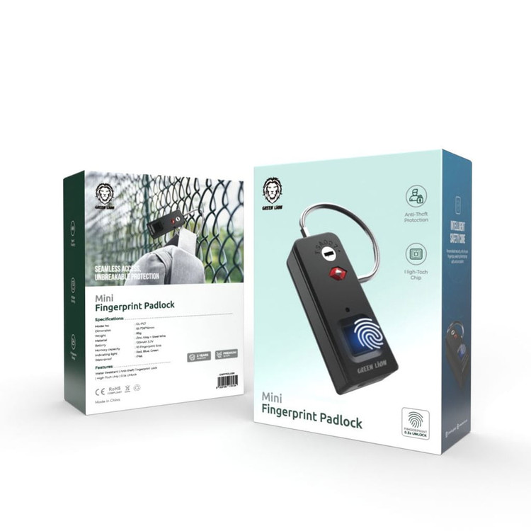 قفل اثرانگشتی کمربندی گرین لاین مدل Mini Fingerprint Padlock