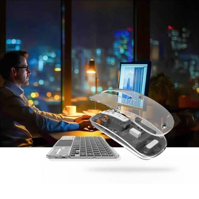 پک موس بی سیم و کیبورد اورجینال گرین لاین TRANSPARENT DUO کد 615