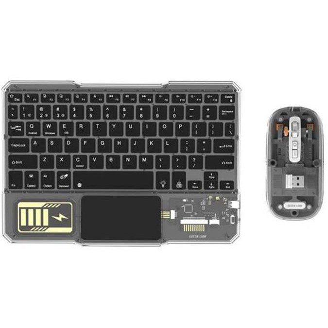 پک موس بی سیم و کیبورد اورجینال گرین لاین TRANSPARENT DUO کد 615