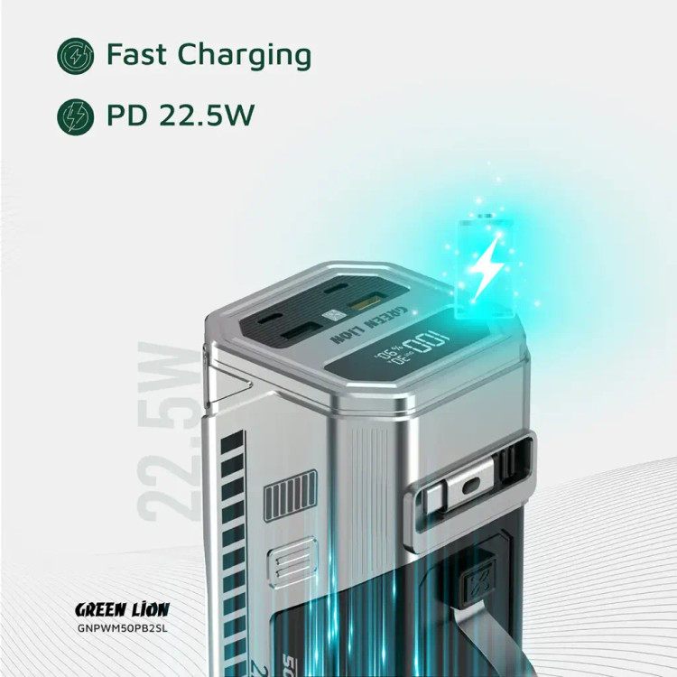 پاور بانک گرین لاین مدل Power Max ظرفیت 50000 میلی آمپر ساعت اورجیتال دارای گارانتی