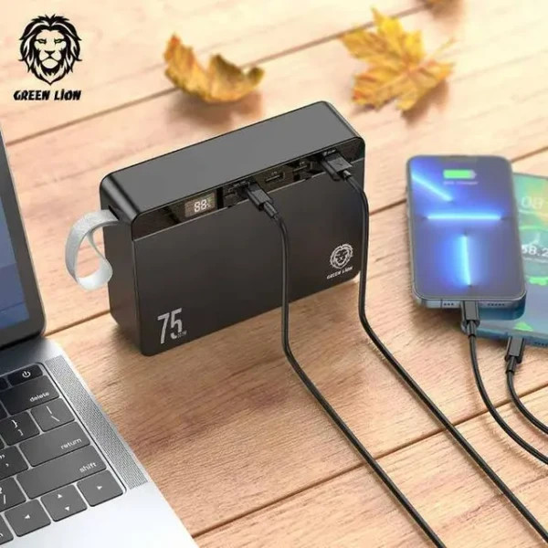 پاور بانک مگا اورجینال با ظرفیت پاور ولت گرین لاین مدل GREEN LION GNPRVLTPB75 POWER VOLT 75000MAH