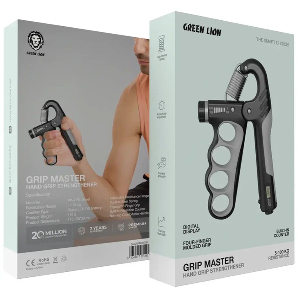 تقویت کننده مچ دست اورجینال گرین لاین Grip Master با مقاومت ۵ تا ۱۰۰ کیلوگرم