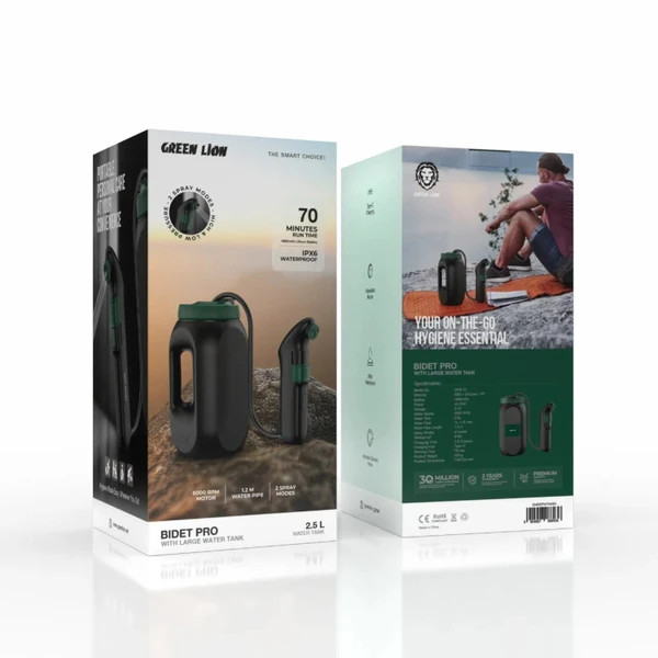 سر دوش و بیده همراه با مخزن آب مسافرتی اورجینال گرین لاین مدل Bidet Pro