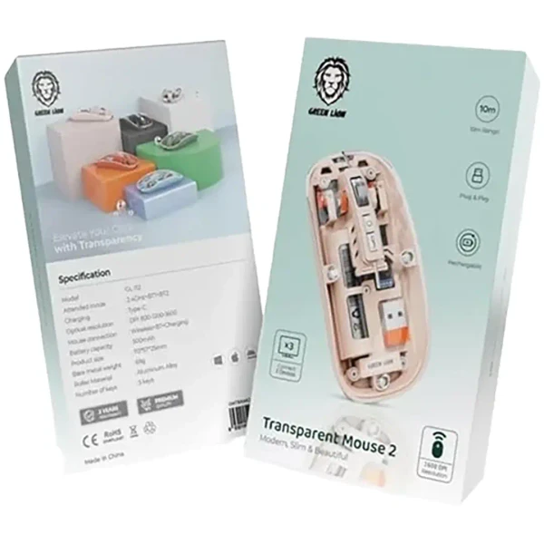 موس گرین لاین مدل Transparent 2 بی سیم دارای گارانتی و ضمانت اصالت کالا