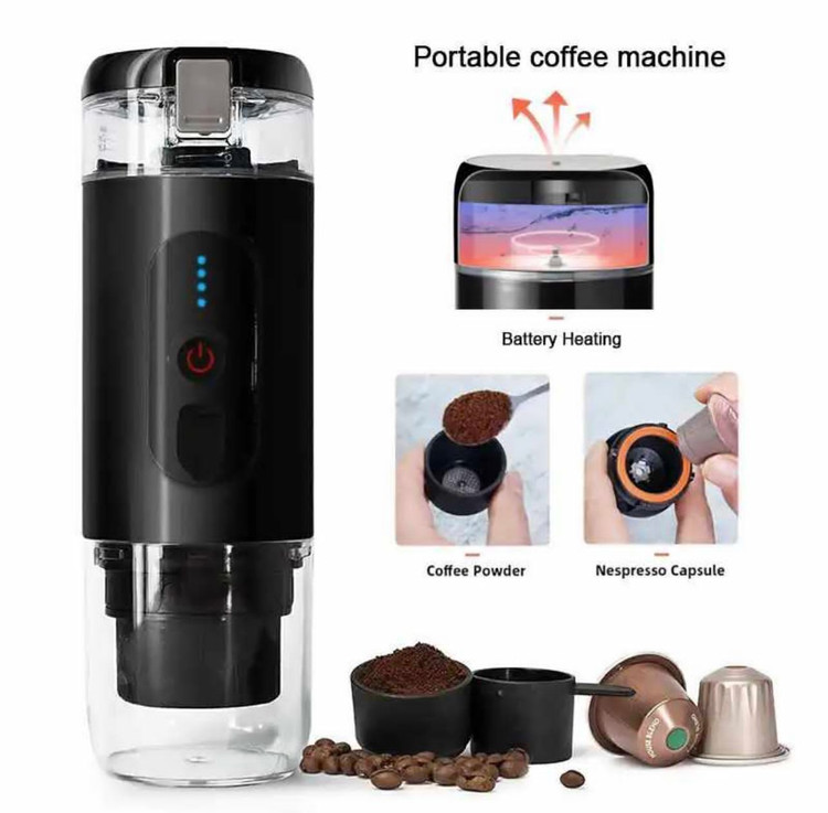 مینی اسپرسو ساز اورجینال دارای گارانتی شارژی مسافرتی مدل Mini Espresso CF-1801BGC