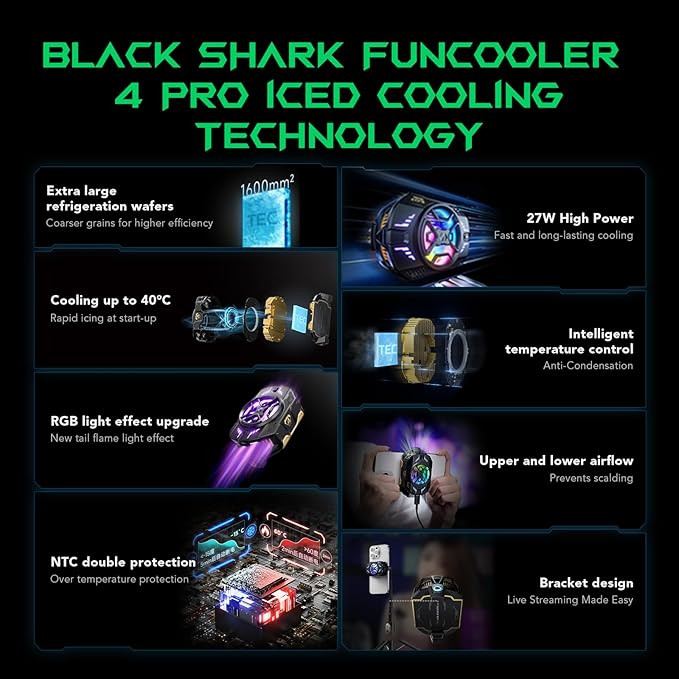 خنککننده موبایل بلک شارک اورجینال مدل FunCooler 4 Pro