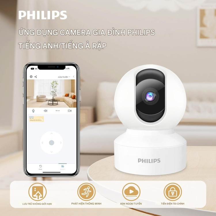 دوربین هوشمند چرخشی WiFi فیلیپس TAI6000W با دید 360 درجه دارای گارانتی و ضمانت اصالت کالا