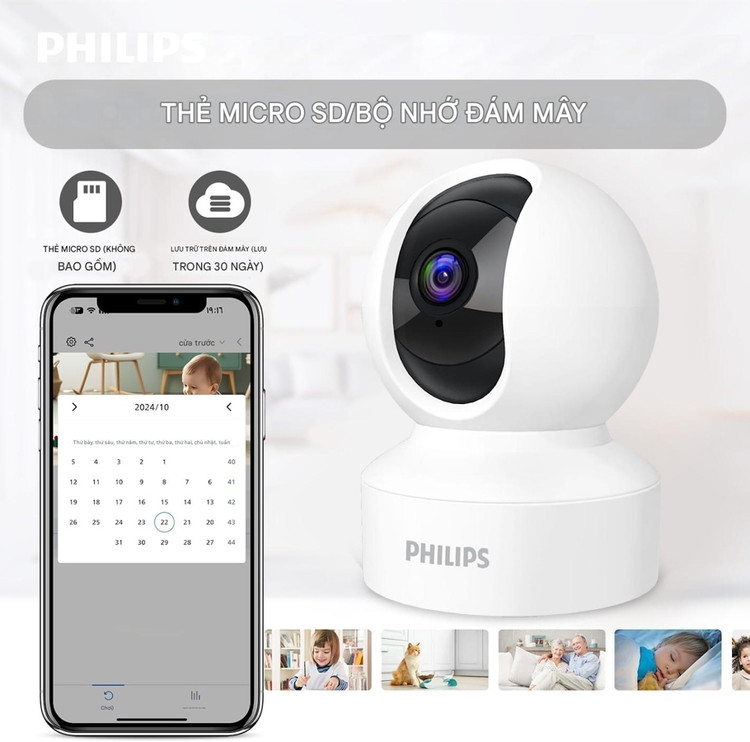 دوربین هوشمند چرخشی WiFi فیلیپس TAI6000W با دید 360 درجه دارای گارانتی و ضمانت اصالت کالا