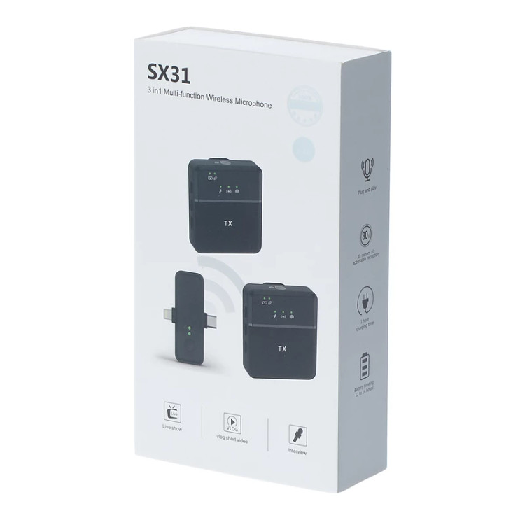 میکروفن یقه ای مدل answer SX31 dual 3in1 Multi-Function بسته 2 کاربره دارای گارانتی و ضمانت اصالت کالا