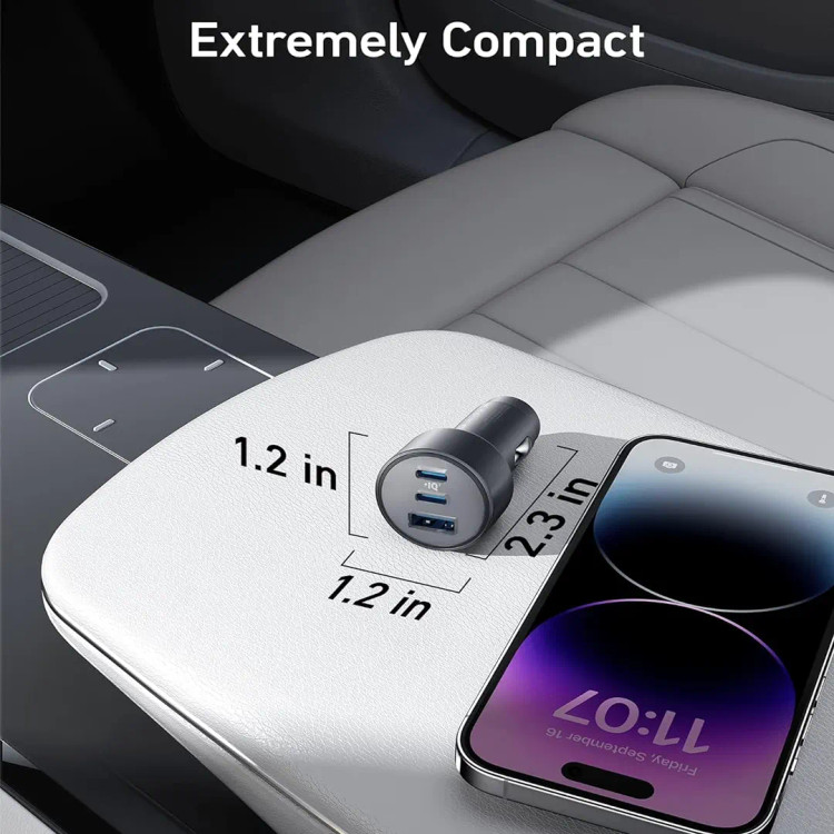 شارژر فندکی ۶۷ وات انکر اورجینال مدل Anker USB-C car charger 67W B2731 به همراه کابل