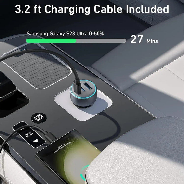 شارژر فندکی ۶۷ وات انکر اورجینال مدل Anker USB-C car charger 67W B2731 به همراه کابل