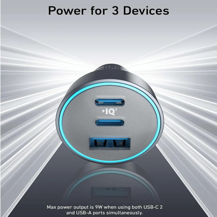 شارژر فندکی ۶۷ وات انکر اورجینال مدل Anker USB-C car charger 67W B2731 به همراه کابل