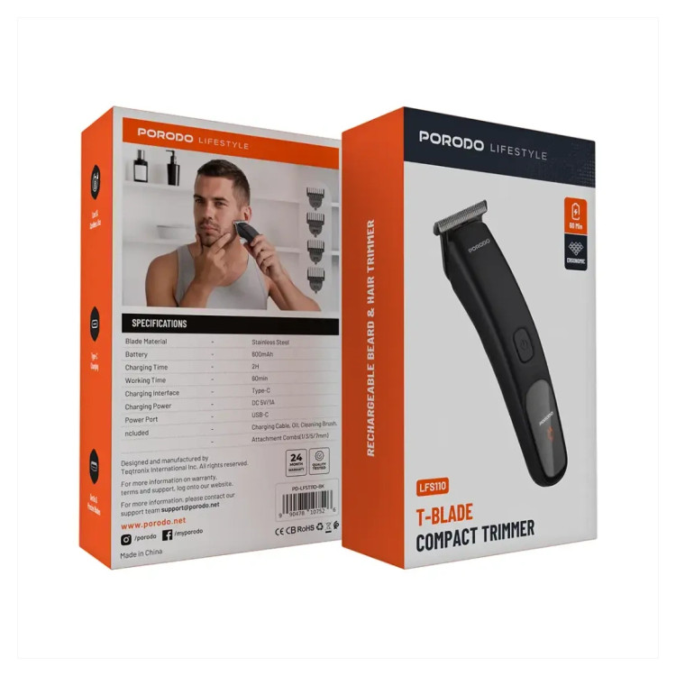 ماشین اصلاح شارژی پرودو مدل Porodo LFS110 600mAh دارای گارانتی و ضمانت اصالت کالا