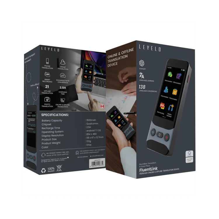 مترجم صوتی همراه آفلاین و آنلاین لِوِلو Levelo FluentLink اورجینال