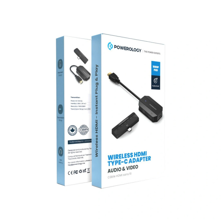 دانگل انتقال تصویر بی سیم HDMI پاورولوژی PHDMACBK – Type-C اورجینال