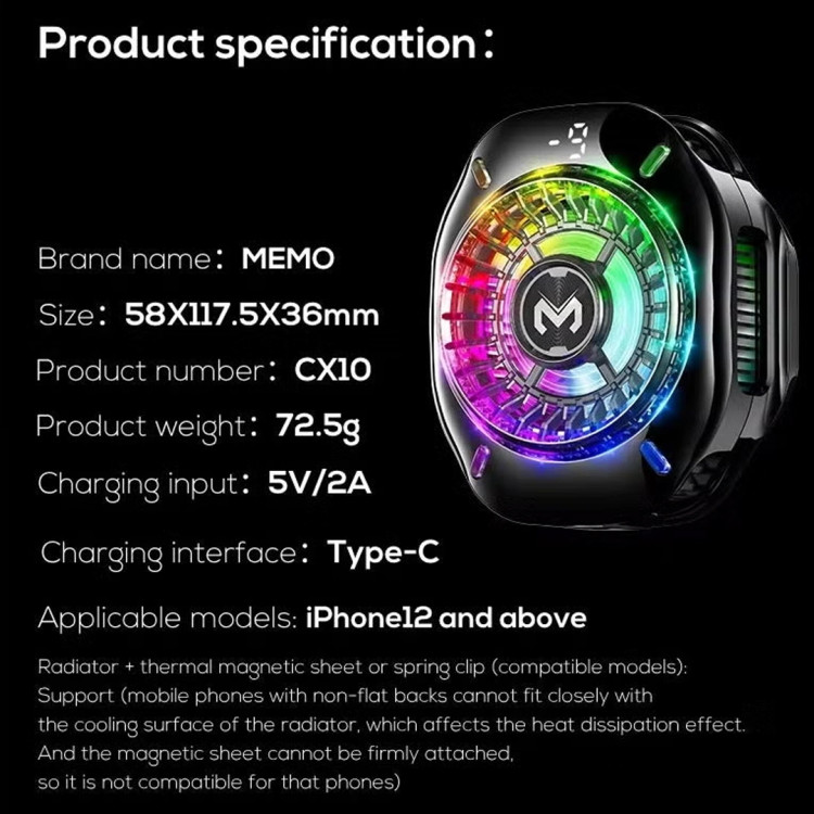 فن خنک کننده گوشی مگنتی ممو اورجینال مدل Memo CX10
