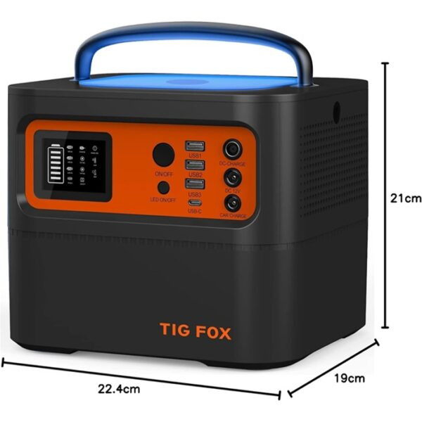 پاور استیشن و ژنراتور خورشیدی قابل حمل Tig Fox مدل T500 | ظرفیت 540Wh با توان 500W اورجینال
