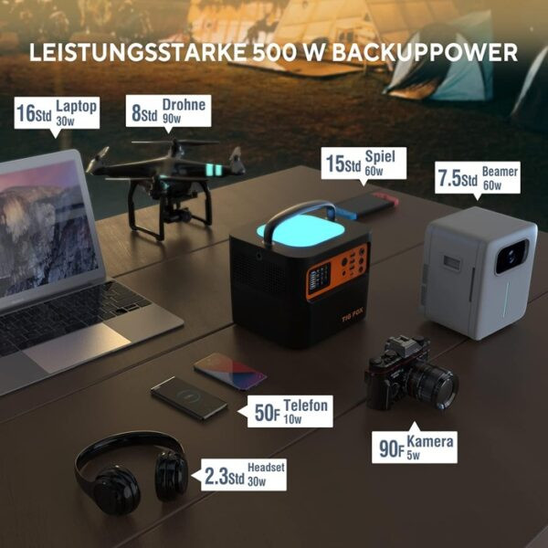 پاور استیشن و ژنراتور خورشیدی قابل حمل Tig Fox مدل T500 | ظرفیت 540Wh با توان 500W اورجینال