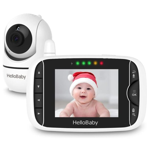 دوربین اتاق کودک هلو بیبی مدل HelloBaby HB65 | پیجر تصویری با قابلیت چرخش و دید در شب دارای گارانتی