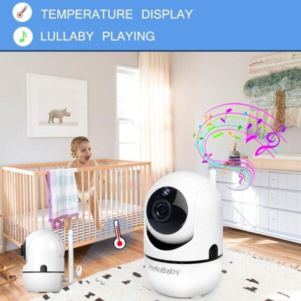دوربین اتاق کودک هلو بیبی مدل HelloBaby HB65 | پیجر تصویری با قابلیت چرخش و دید در شب دارای گارانتی