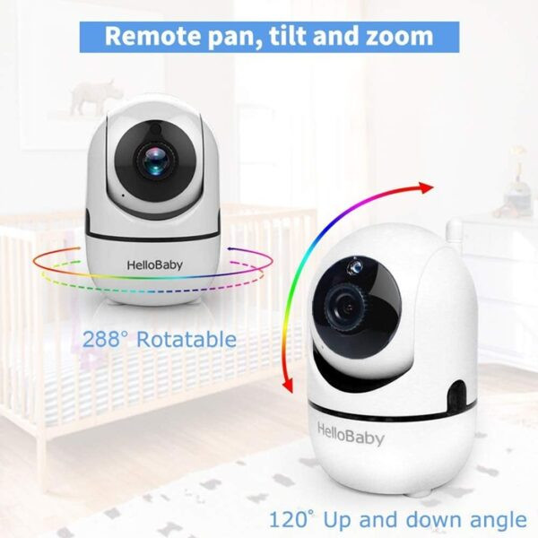 دوربین اتاق کودک هلو بیبی مدل HelloBaby HB65 | پیجر تصویری با قابلیت چرخش و دید در شب دارای گارانتی