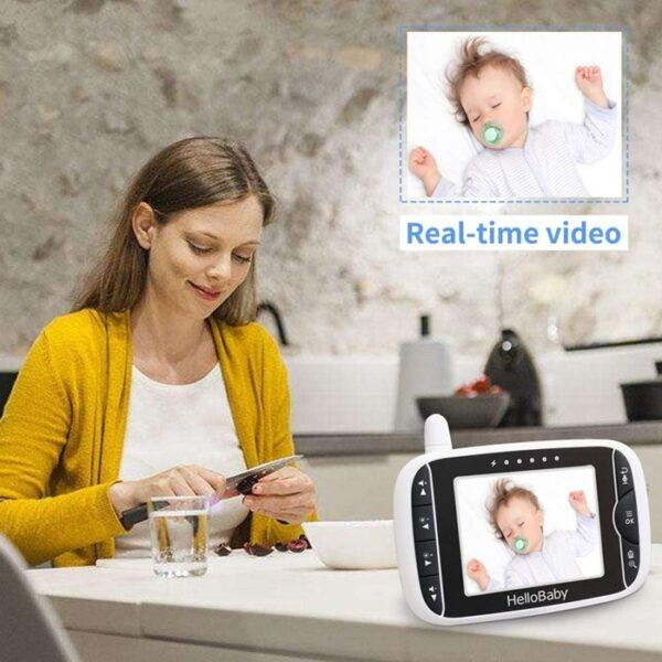 دوربین اتاق کودک هلو بیبی مدل HelloBaby HB65 | پیجر تصویری با قابلیت چرخش و دید در شب دارای گارانتی