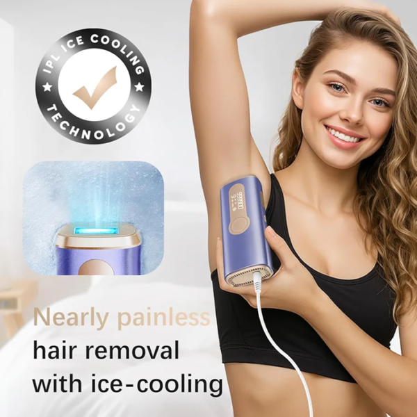 دستگاه لیزر خانگی مدل Haarlosy با فناوری IPL و خنککننده یخی سفارش آلمان اورجینال و دارای گارانتی
