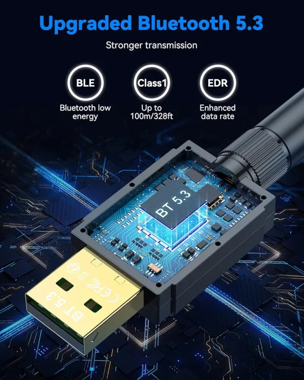 دانگل بلوتوث USB 5.3 مکسونی Maxuni BT‑608 | اتصال پایدار برای کامپیوتر و لپتاپ دارای گارانتی