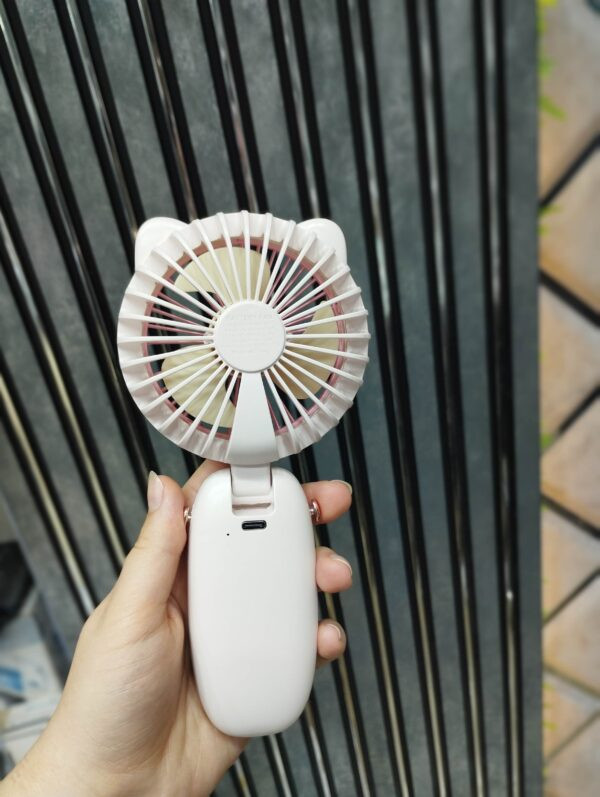 پنکه دستی و پوشیدنی قابل حمل JYPS مدل FC-6619 صورتی، مینی فن USB شارژی اورجینال