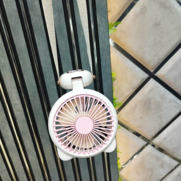 پنکه دستی و پوشیدنی قابل حمل JYPS مدل FC-6619 صورتی، مینی فن USB شارژی اورجینال