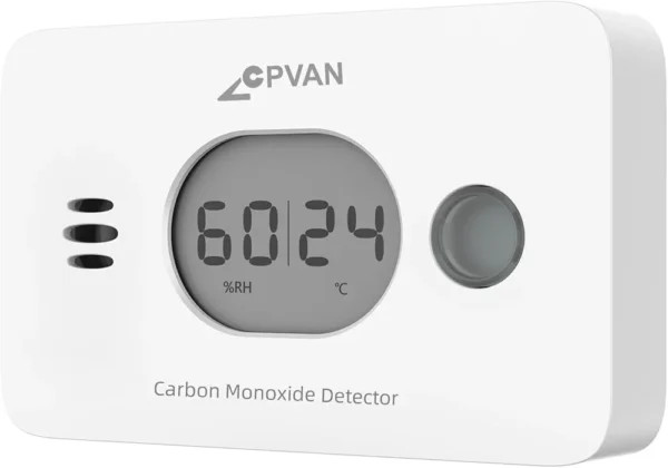 هشداردهنده مونوکسیدکربن CPVAN مدل COS-X3 Plus با دماسنج و رطوبتسنج اورجینال