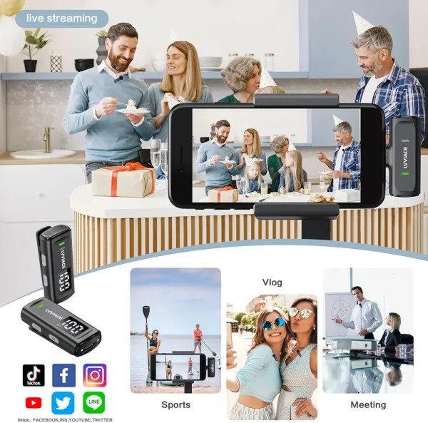 میکروفون یقهای بیسیمLVVIACE دارای گارانتی و ضمانت اصالت کالا