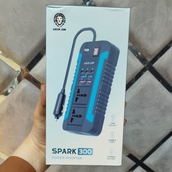 مبدل برق خودرو گرین لاین Spark 300 (300 وات) دارای گارانتی و ضمانت اصالت کالا