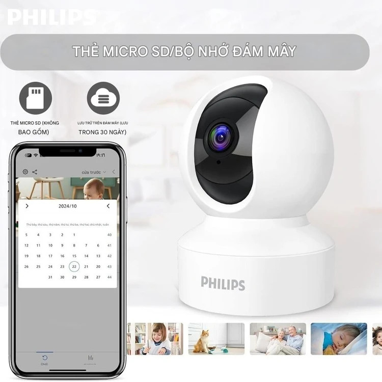 دوربین هوشمند چرخشی WiFi فیلیپس TAI6000W با دید 360 درجه اورجینال و دارای گارانتی