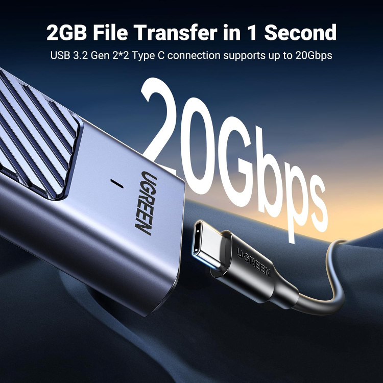 محفظه اساسدی یوگرین مدل UGREEN M.2 NVMe/SATA اورجینال و دارای گارانتی