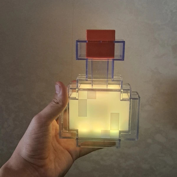 چراغ خواب پوشن معجون ماینکرافت 8 رنگ شارژی تایپ سی نور و کیفیت عالی سنسوری potion ماینکرفت minecraft