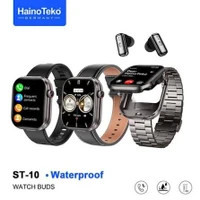 ساعت هوشمند هاینونکو ایرپاد دار اورجینال صفحه آمولد WATCH BUDS ST-10 WATERPROOF