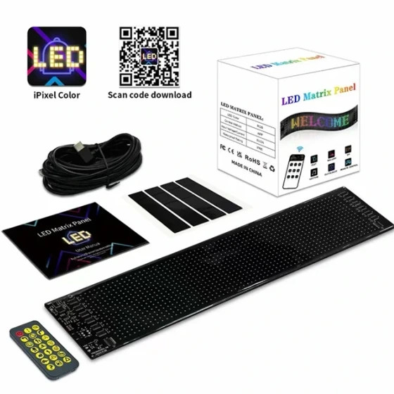 پنل ماتریکسی LED خودرو سایز ۷x۱۷ سانتیمتر با کنترل و اپلیکیشن موبایل دارای گارانتی